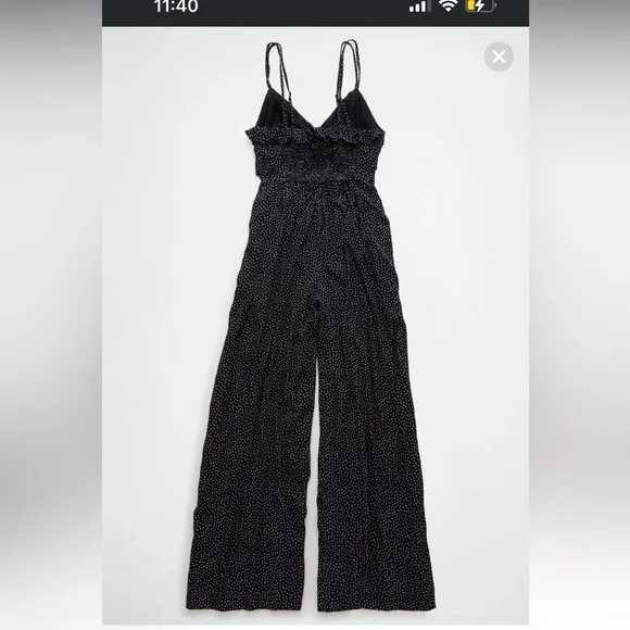 NWT AE Black and White Polka Dot Jumpsuit - Picture 4 of 8